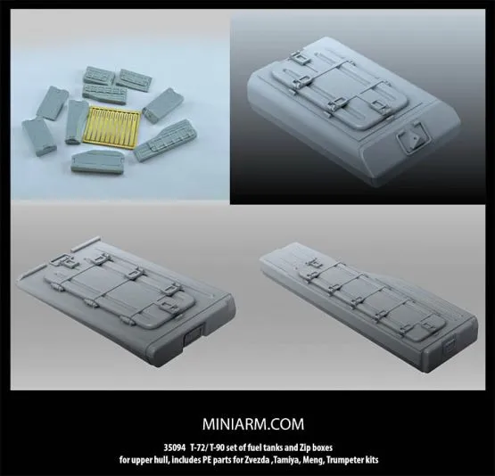 T-72/ T-90 fuel tanks and Zip boxes for upper hull 1:35