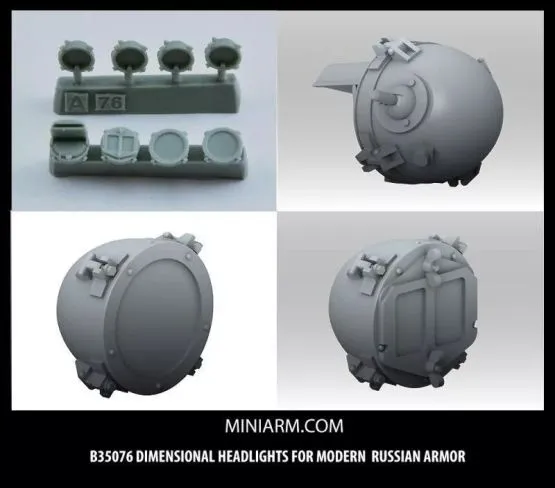 Dimensional headlights for Modern Russian Armor 1:35
