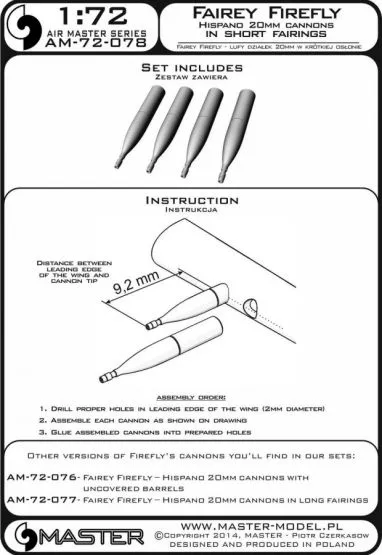 Fairey Firefly Hispano 20mm can. in short fairings 1:72