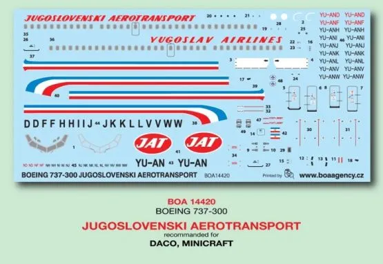 Boein 737-300 - JUGOSLOVENSKI AEROTRANSPORT 1:144