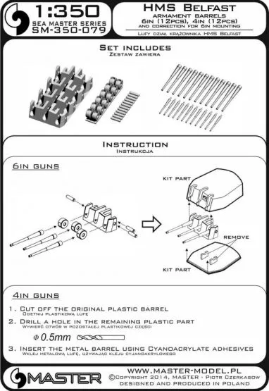 HMS Belfast armament 1:350