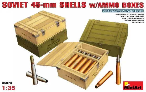 Soviet 45mm Shells with Ammo Boxes 1:35
