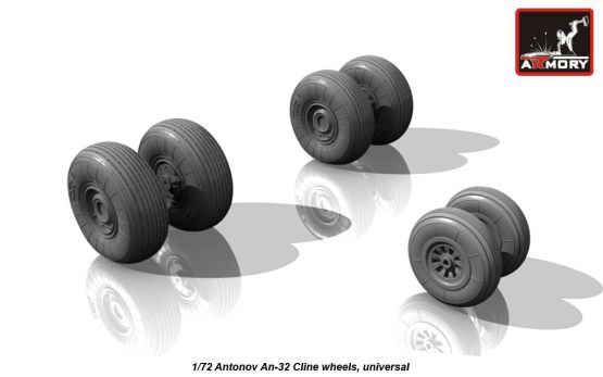 Antonov An-32 Cline weighted wheels 1:72