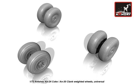 An-24 Coke / An-30 Clank wheels, weighted 1:72