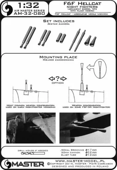 F6F Hellcat - night fighters armament 1:32