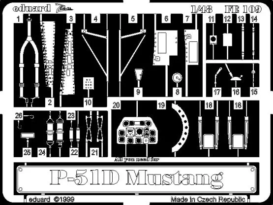 P-51D P.E. set for Tamiya - Zoom 1:48