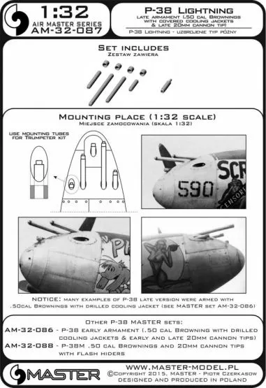 P-38 Lightning - late armament set 1:32