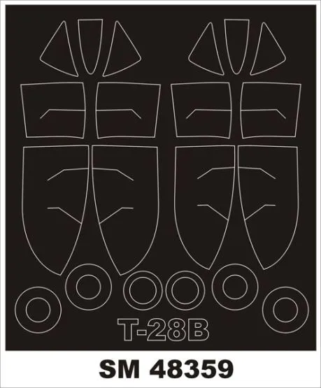 T-28 Trojan mask for Roden 1:48