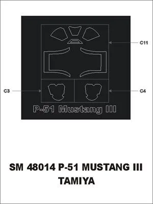 P-51 Mustang III mask for Tamiya 1:48