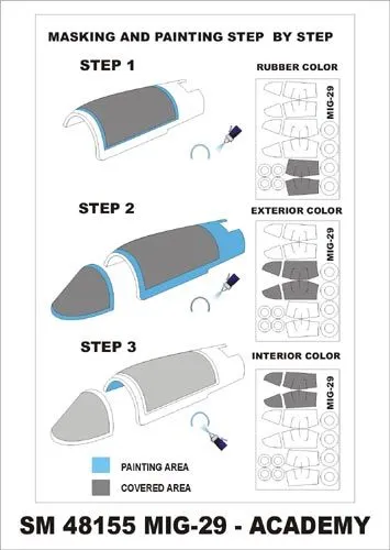 MiG-29A mask für Academy 1:48