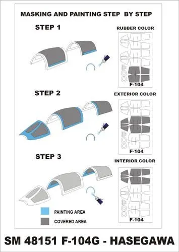 F-104 Starfighter mask für Hasegawa 1:48