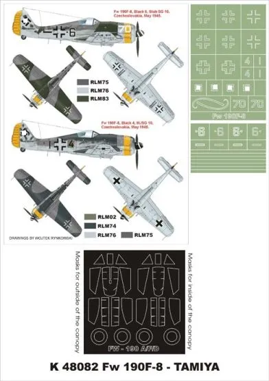 Fw 190F-8 super mask for Tamiya 1:48 Fw 190F-8 super mask for Tamiya 1:48
