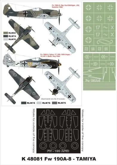 Fw 190A-8 super mask for Tamiya P.1 1:48
