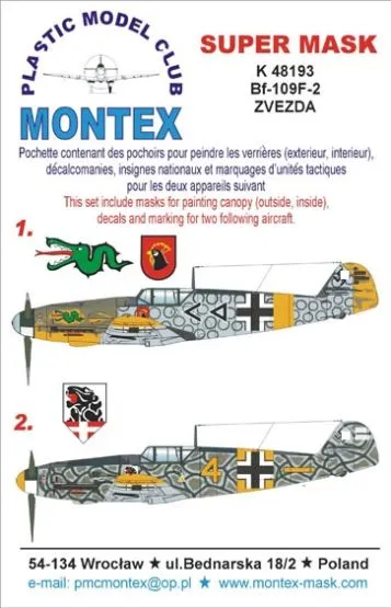 Bf 109F-2 super mask for Zvezda P.2 1:48