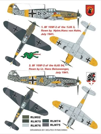 Bf 109F-2 super mask für Zvezda P.2 1:48