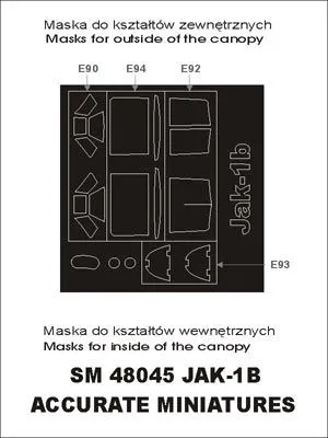 Yak-1b mask für ACM/ Eduard 1:48