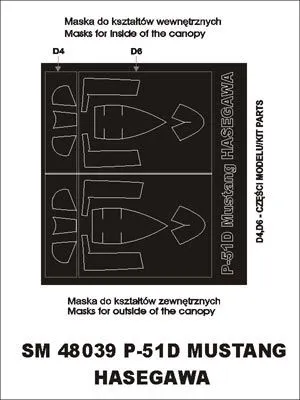 P-51D Mustang mask for Hasegawa 1:48