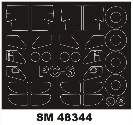 Pilatus PC 6 mask for Roden 1:48 Pilatus PC 6 mask for Roden 1:48