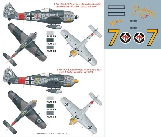 Fw 190A-8 super mask für Tamiya P.2 1:48
