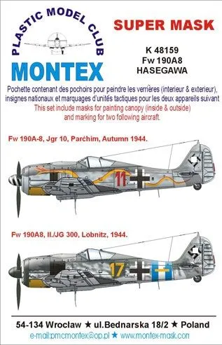 Fw 190A-8 super mask for Hasegawa P.1 1:48