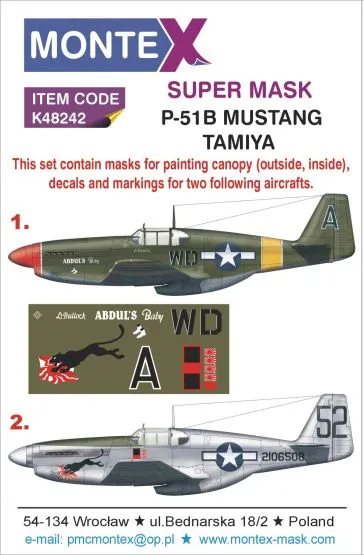 P-51B Mustang Super Mask für Tamiya P.1 1:48
