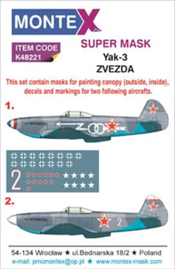 Yak-3 Super Mask für Zvezda Part.1 1:48