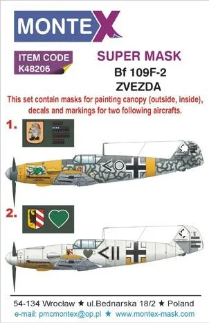 Bf 109F-2 super mask für Zvezda 1:48