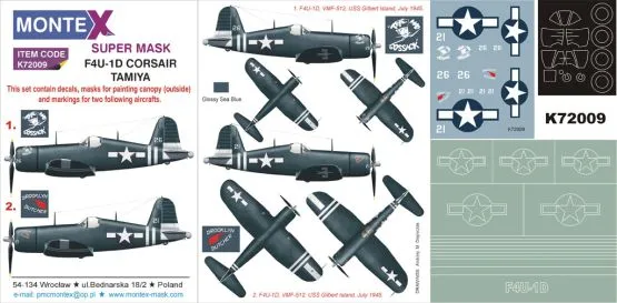 F4U-1D Corsair super Mask für Tamiya 1:72
