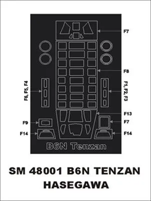 B6N Tenzan mask for Hasegawa 1:48