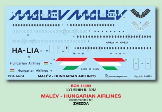 Ilyushin Il-62M - Malev (Hungarian Airlines) 1:144
