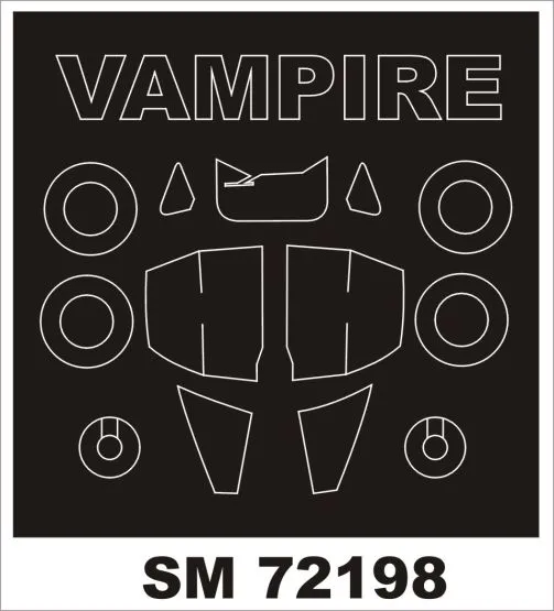 DH. Vampire T.11 mask for Airfix 1:72