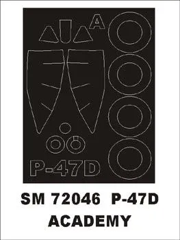 P-47D Bubbletop mask für Academy 1:72