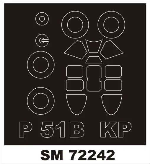 P-51B Mustang mask for KP 1:72