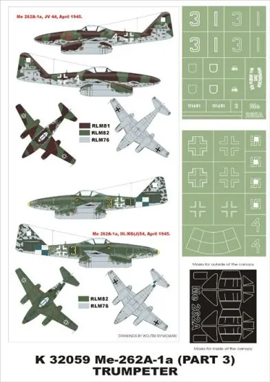 Me 262A-1a super mask für Trumpeter 1:32