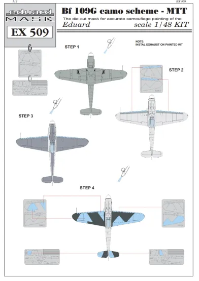 Bf 109G camo scheme mask - MTT 1:48