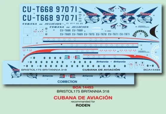 Bristol 175 Britannia 318 - Cubana de Aviacion 1:144 Bristol 175 Britannia 318 - Cubana de Aviacion 1:144