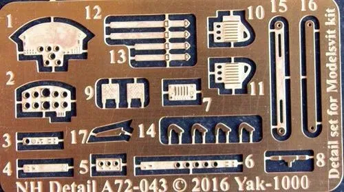 Yak-1000 Detail Set for Modelsvit 1:72