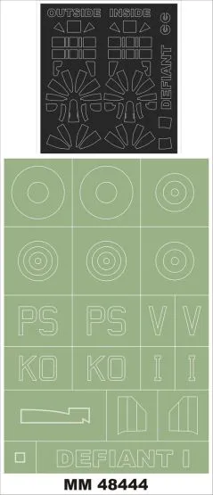B.P. DEFIANT I Maxi Mask for Airfix 1:48