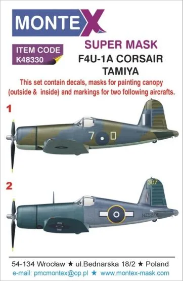 F4U-1D Corsair Super Mask for Tamiya P.I 1:48 F4U-1D Corsair Super Mask for Tamiya P.I 1:48