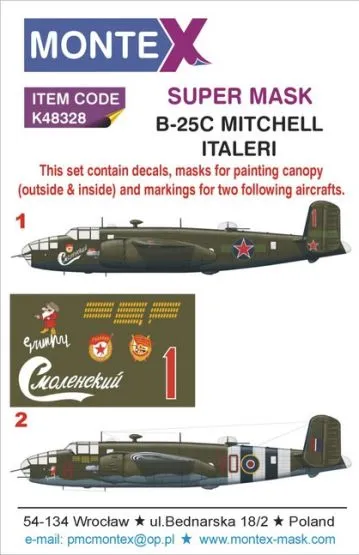 B-25C Mitchell Super Mask für Italeri 1:48