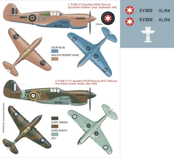 P-40E Super Mask für Hasegawa 1:48