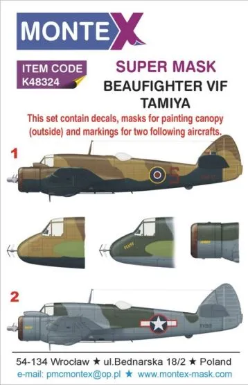 Beaufight VIF Super Mask for Tamiya 1:48