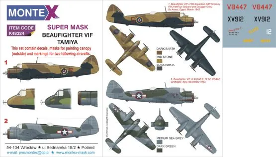 Beaufight VIF Super Mask for Tamiya 1:48