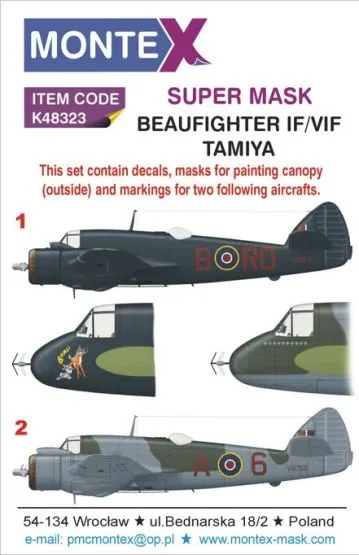 Beaufight IF/ VIF Super Mask for Tamiya 1:48