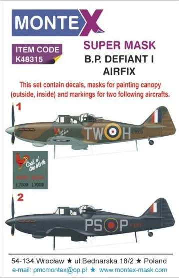 Defiant I Super Mask for Airfix P.1 1:48