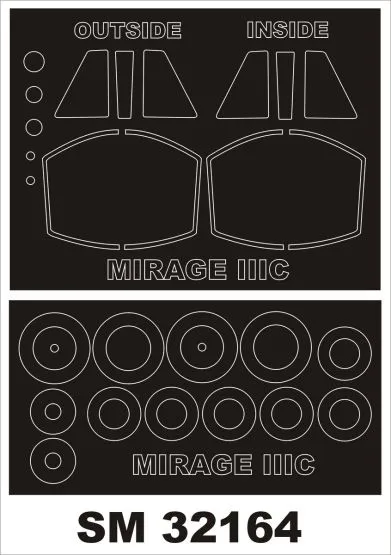 Mirage IIIc Mask for Italeri 1:32 Mirage IIIc Mask for Italeri 1:32