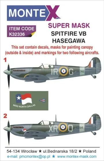 Spitfire Mk.Vb Super Mask for Hasegawa 1:32