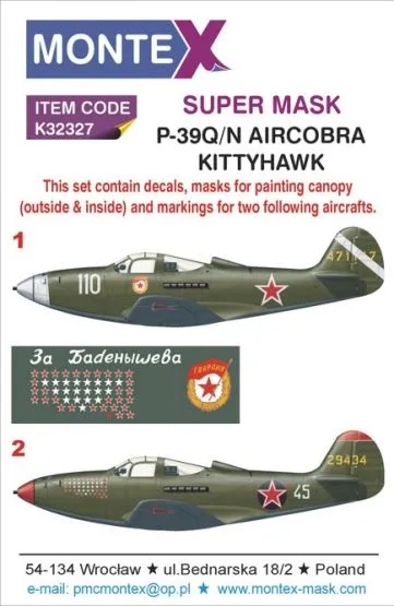 P-39Q/N Aircobra Super Mask for Kittyhawk 1:32