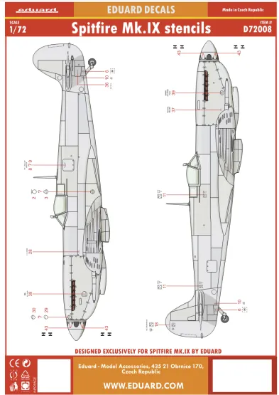Spitfire Mk.IX stencils 1:72