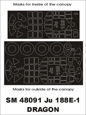 Ju 188E-1 mask for Dragon 1:48